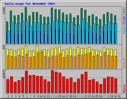 Daily usage for November 2021
