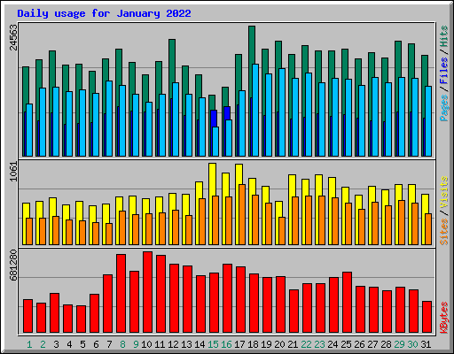 Daily usage for January 2022