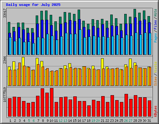 Daily usage for July 2025