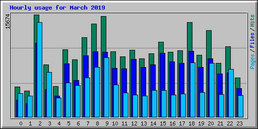 Hourly usage for March 2019
