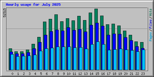 Hourly usage for July 2025